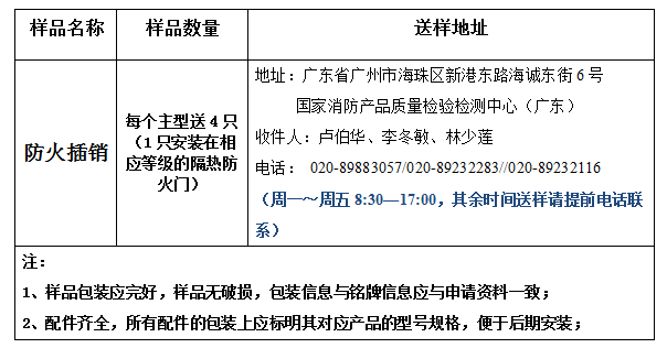 防火插銷型式試驗業(yè)務辦理指南（廣東所）